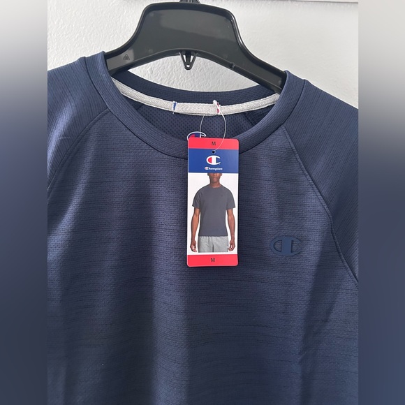 New Men Champion Navy Blue Athletic T-Shirt Size M - Picture 2 of 4